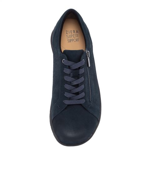 BASKETS ZIERA SOLAR À LACETS ET ZIP LATÉRAL EN NUBUCK BLEU MARINE