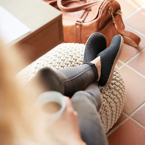 CHAUSSONS GLERUPS EN CUIR À ENFILER ANTHRACITE