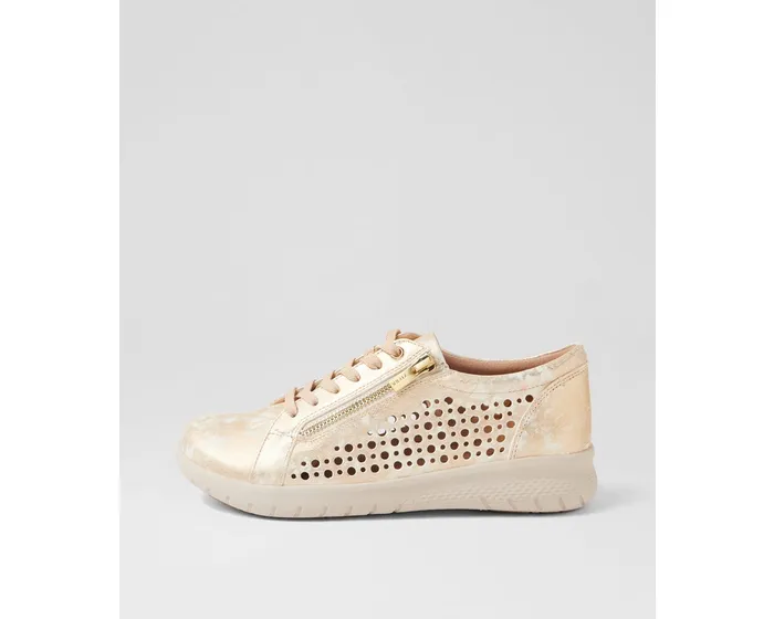 Baskets Ziera Shovo Perf en cuir métallisé et taché