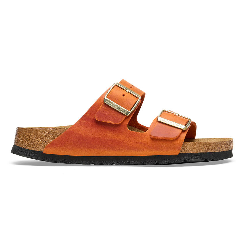 BIRKENSTOCK ARIZONA CUIR HUILÉ ORANGE BRÛLÉ