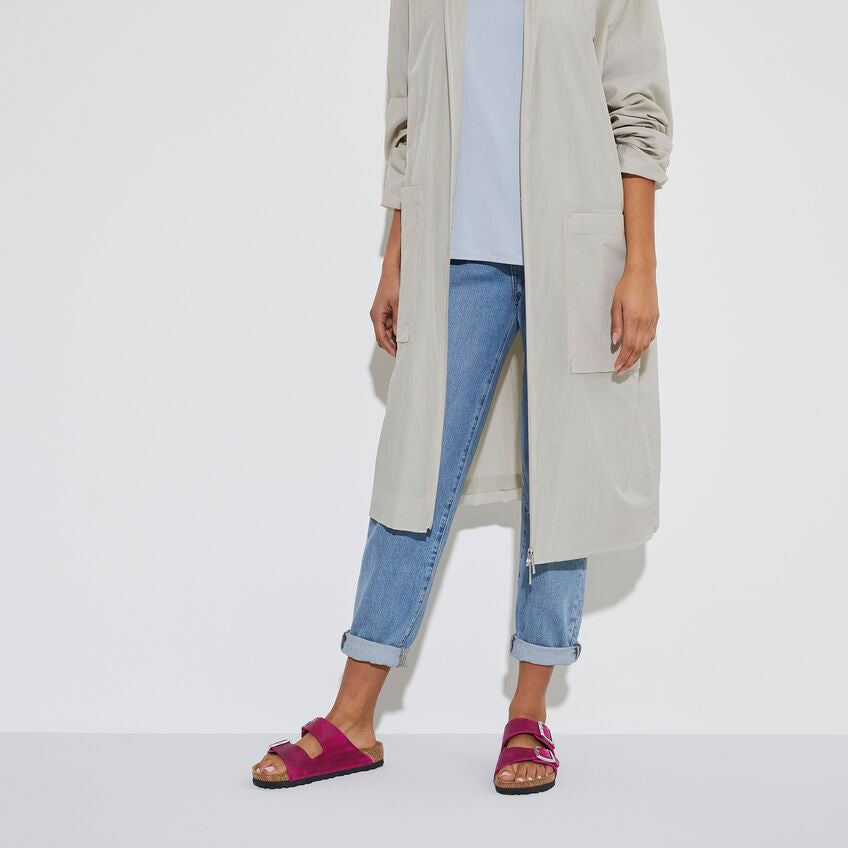 BIRKENSTOCK ARIZONA FESTIVAL CUIR HUILÉ FUSHSIA