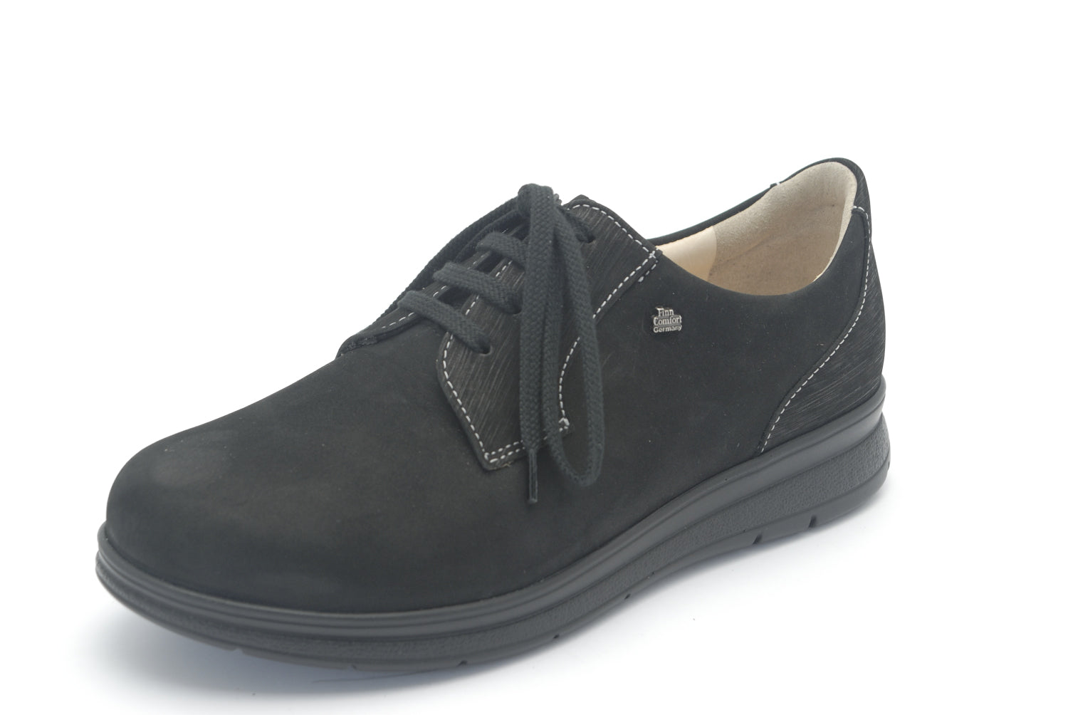 FINN COMFORT PESSAC BLACK NUBUCK WAVING