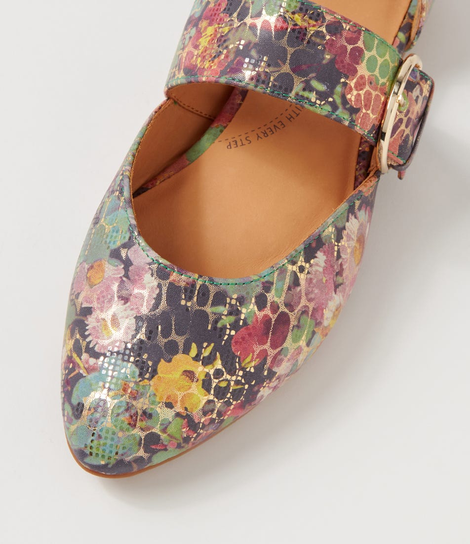 CUIR FLEURI VERT ZIERA LORAA