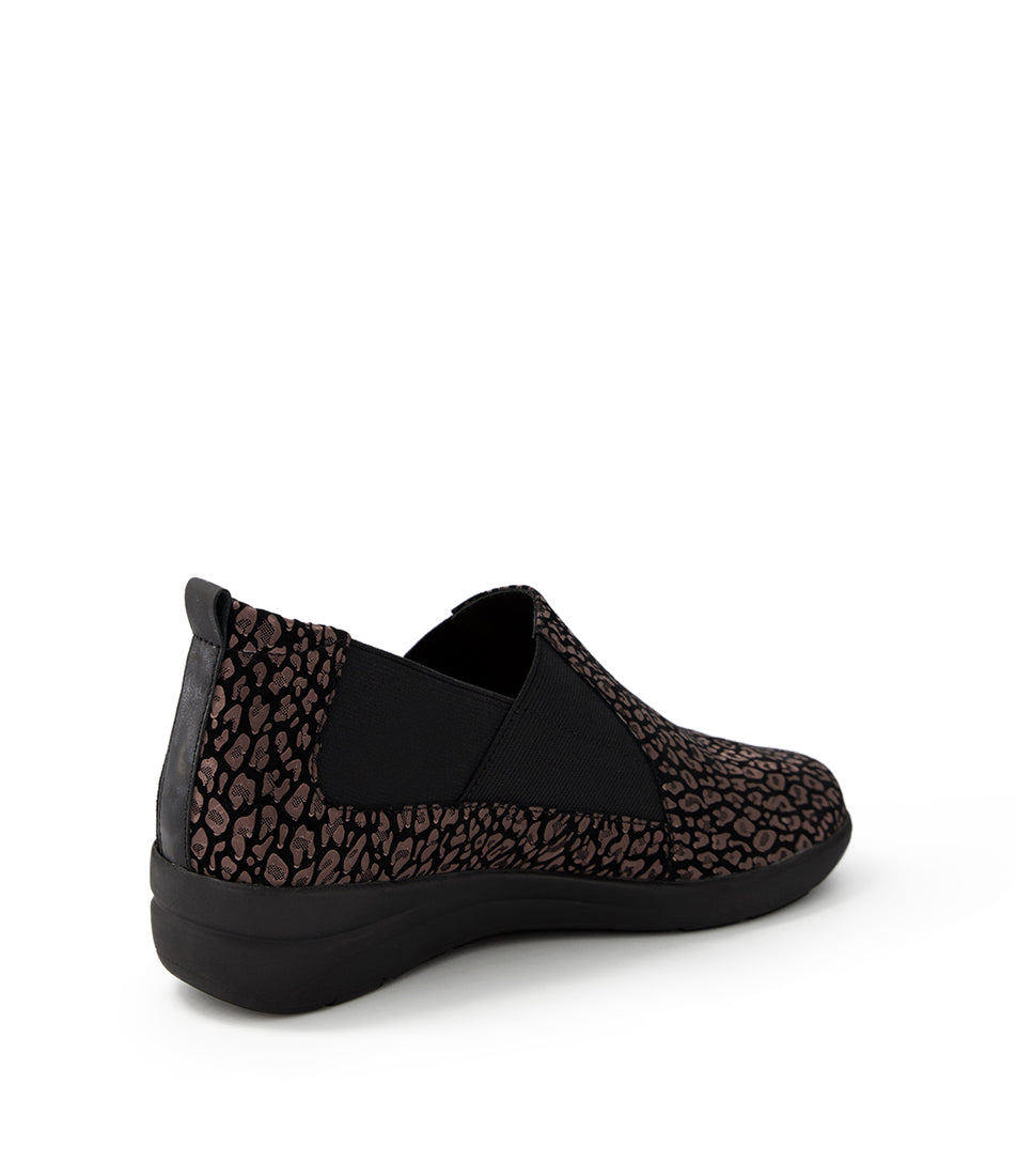 ZIERA NOSLEN CUIR LÉOPARD ÉTAIN NOIR