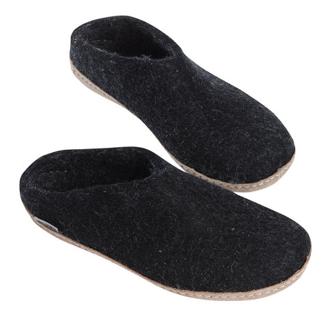 CHAUSSONS GLERUPS EN CUIR À ENFILER ANTHRACITE