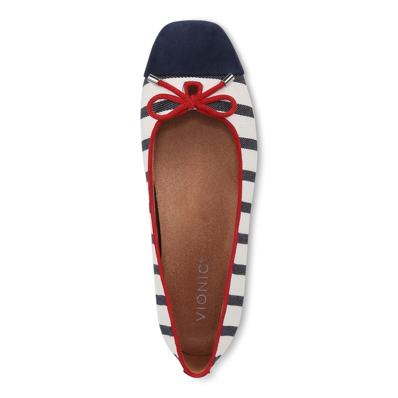 VIONIC JACINTH KLARA BLEU MARINE RAYURES BLANCHES