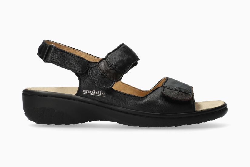 SANDALE MEPHISTO MOBILS GETHA EN CUIR NOIR