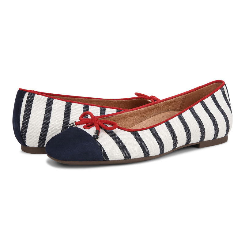VIONIC JACINTH KLARA BLEU MARINE RAYURES BLANCHES