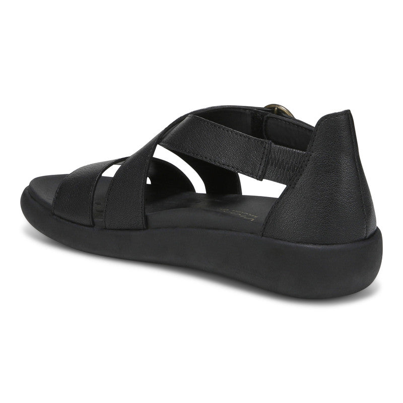 SANDALE VIONIC HARMONY EN CUIR NOIR