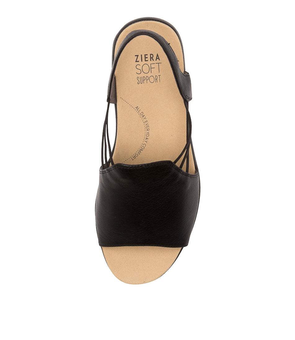 ZIERA UDHAYS NOIR CUIR NOIR ÉLASTIQUE