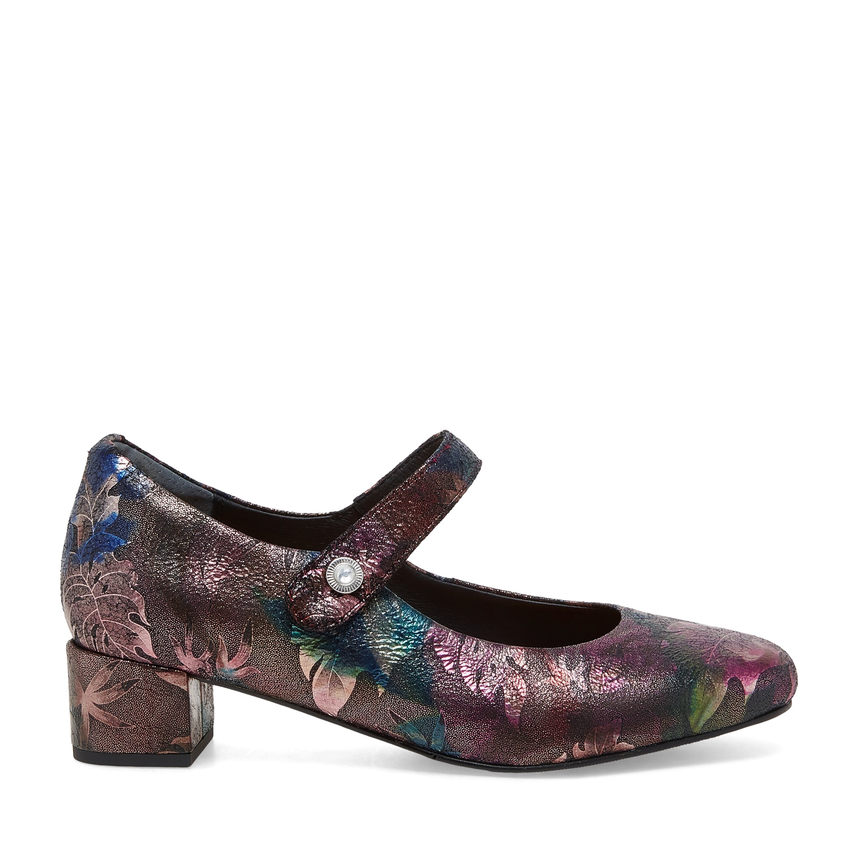 ZIERA KITTY CUIR FLORAL MÉTAL NOIR