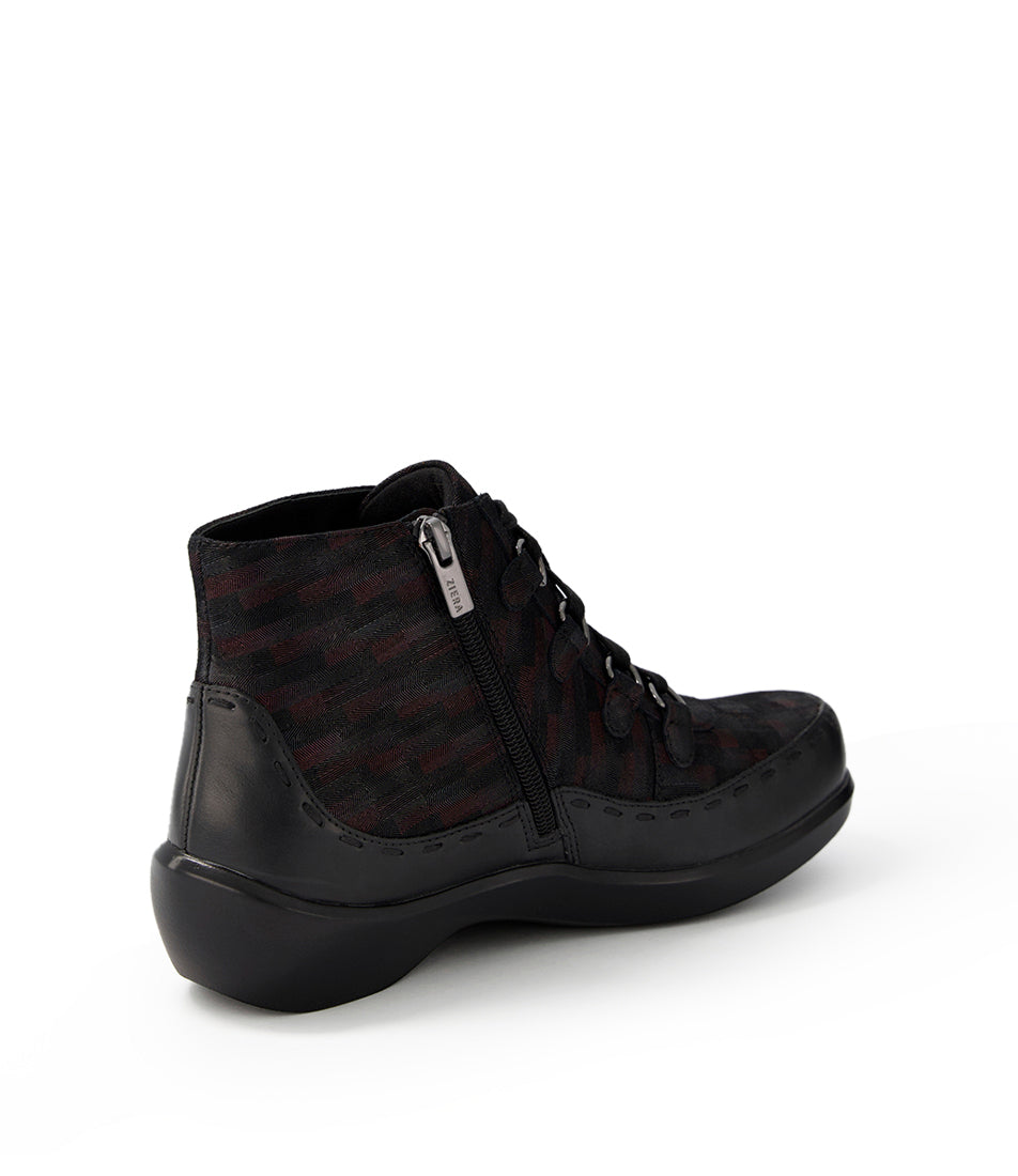 ZIERA ALEXIA CUIR TETRIS NOIR PRUNE