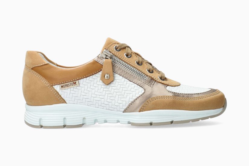MEPHISTO YLONA SNEAKER LACE UP SAND LEATHER