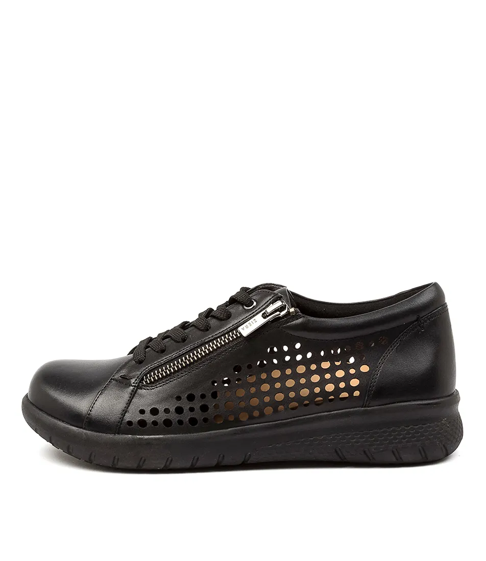 BASKETS ZIERA SHOVO PERF CUIR NOIR