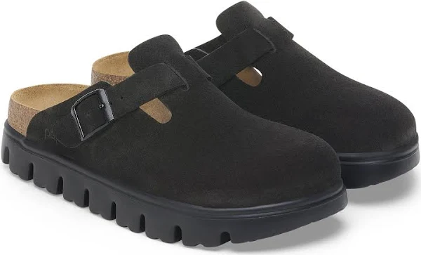 BIRKENSTOCK BOSTON CHUNKY BLACK SUEDE LEATHER