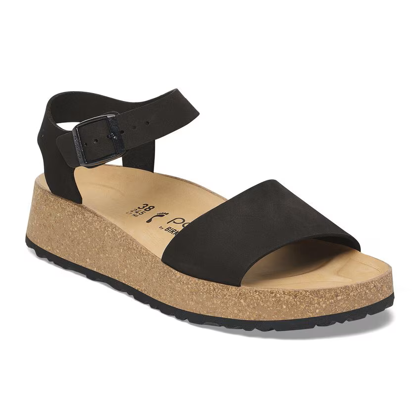 BIRKENSTOCK GLENDA CUIR NUBUCK NOIR