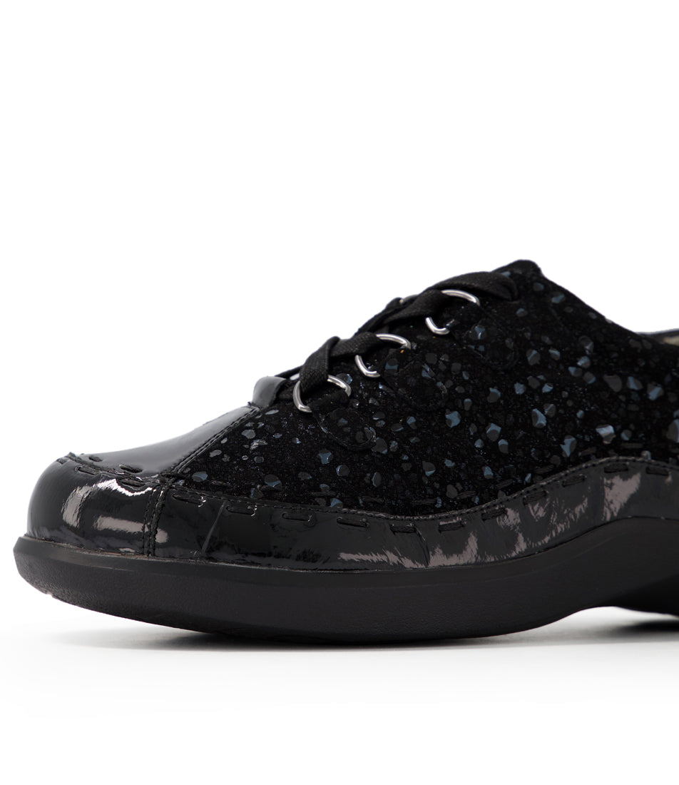 ZIERA ALLSORTS BLACK PATENT SPARKLE SUEDE