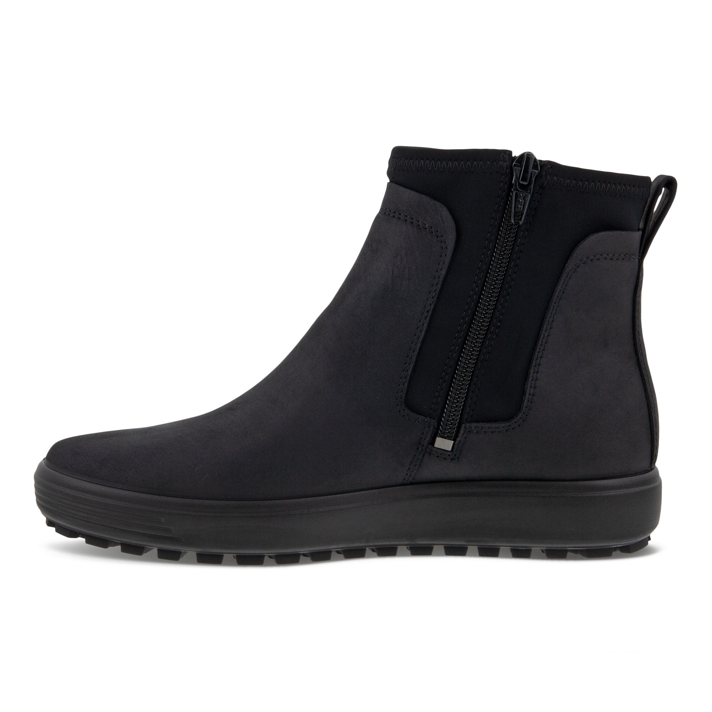 BOTTINES CHELSEA ECCO SOFT 7 TRED POUR FEMMES - NOIR/NOIR