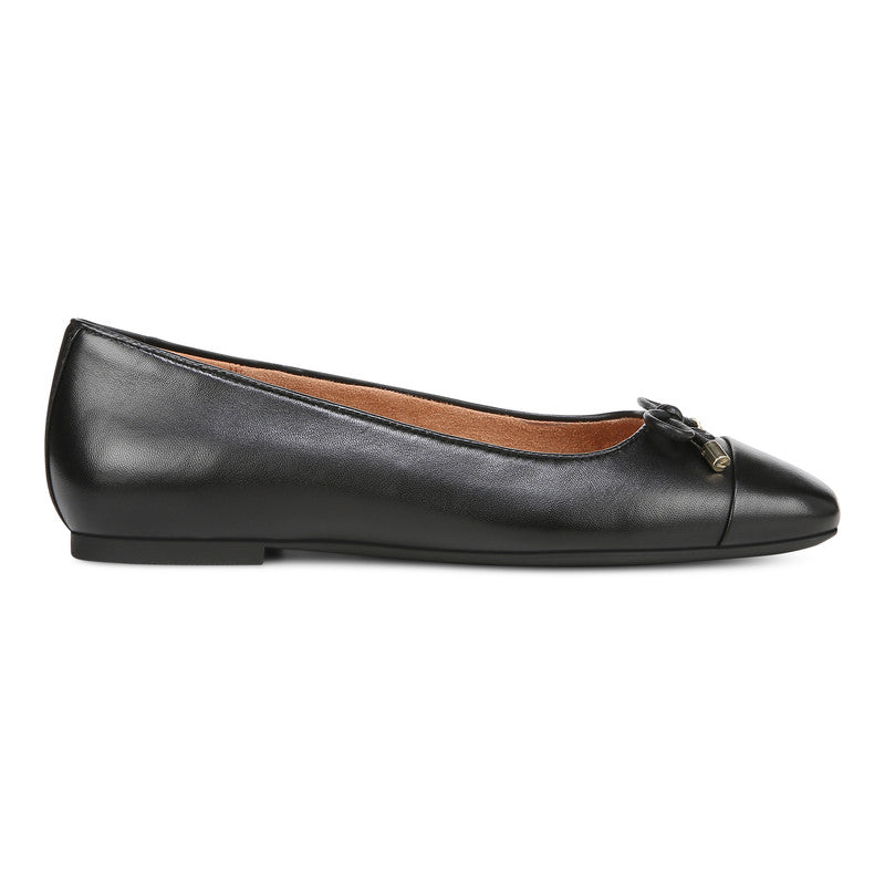 Ballerines plates VIONIC KLARA en cuir noir