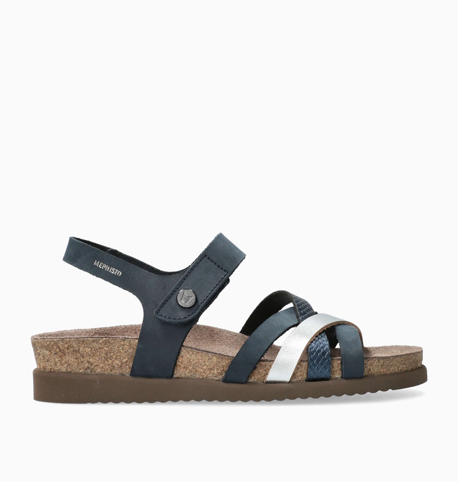 SANDALE MEPHISTO HALINKA EN CUIR BLEU MARINE