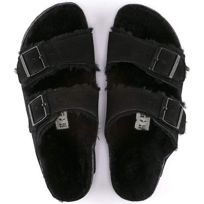 BIRKENSTOCK ARIZONA SHEARLING BLACK SUEDE