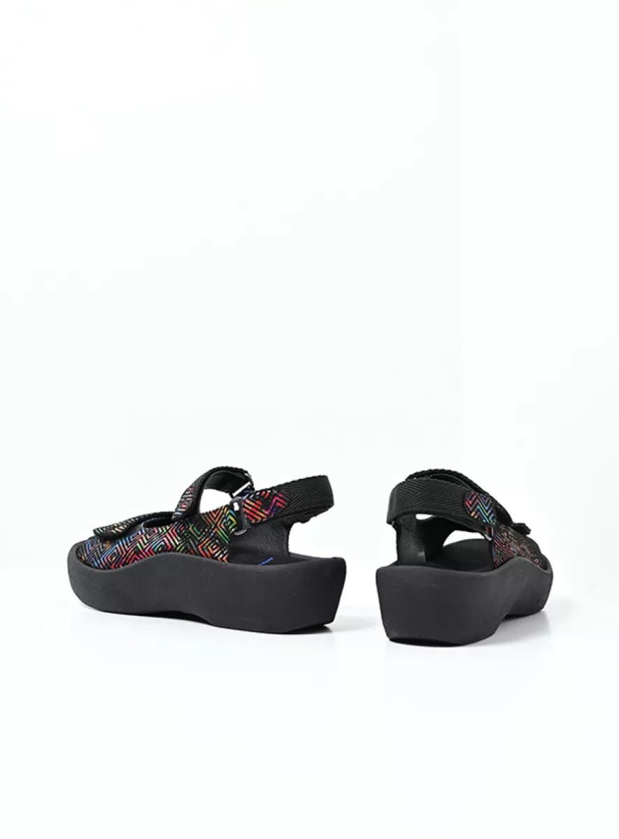 SANDALE WOLKY JEWEL CORZA NOIR MULTI CUIR