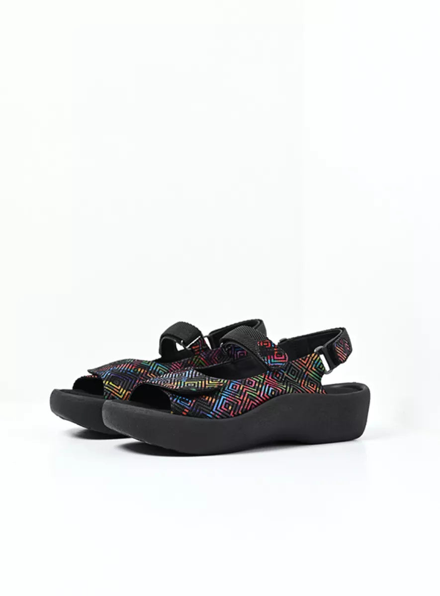 SANDALE WOLKY JEWEL CORZA NOIR MULTI CUIR