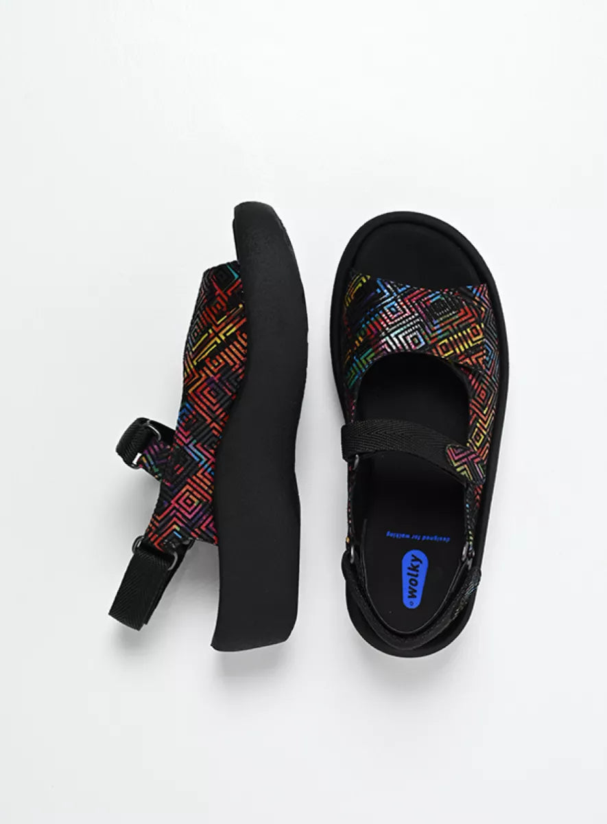 SANDALE WOLKY JEWEL CORZA NOIR MULTI CUIR