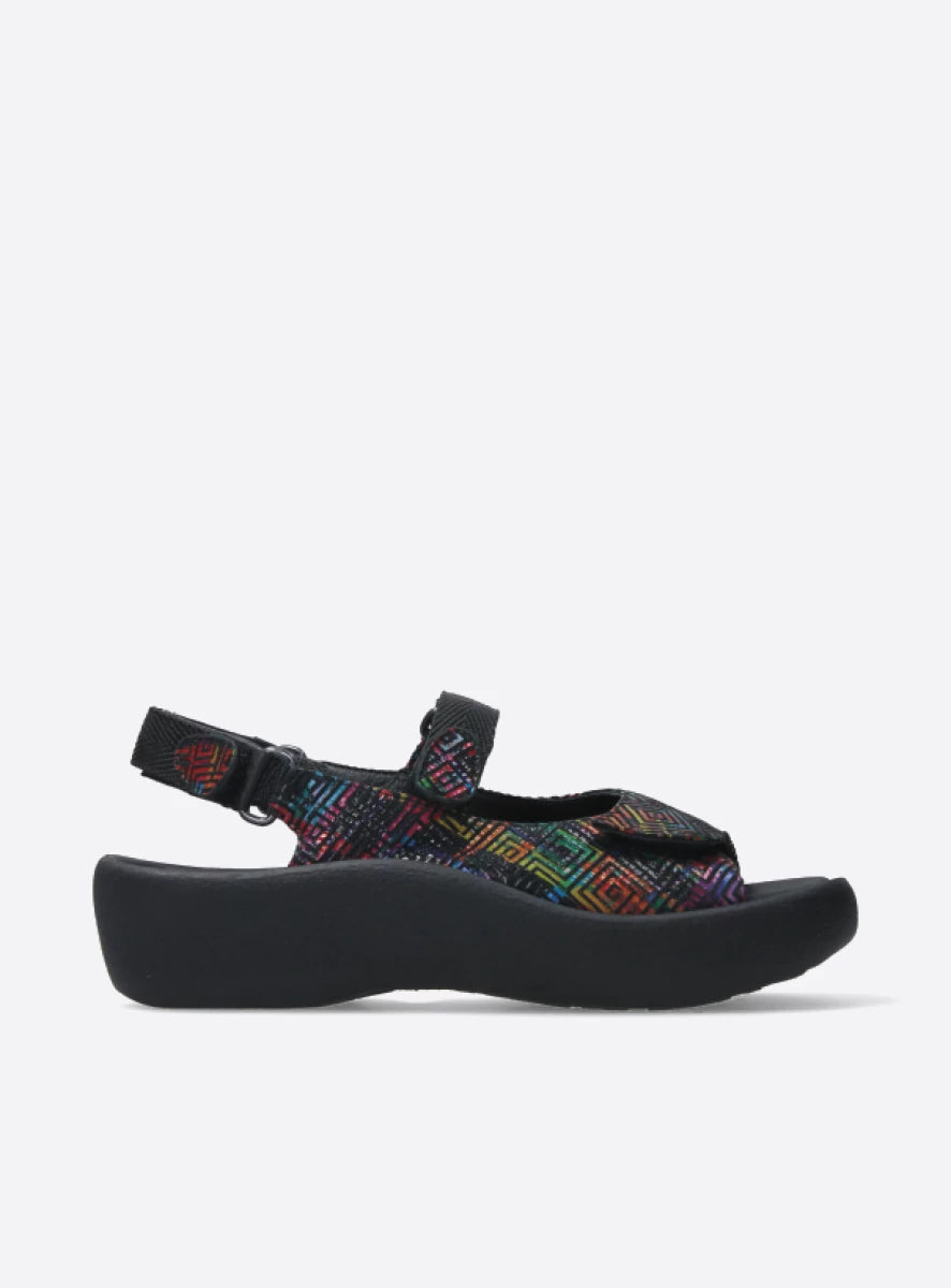 SANDALE WOLKY JEWEL CORZA NOIR MULTI CUIR