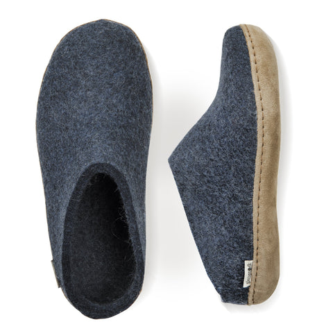 PANTOUFLES GLERUPS SLIP ON PANTOUFLES EN CUIR DENIM