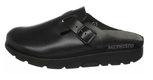 MEPHISTO ZAVERIO FIT CLOG BLACK LEATHER