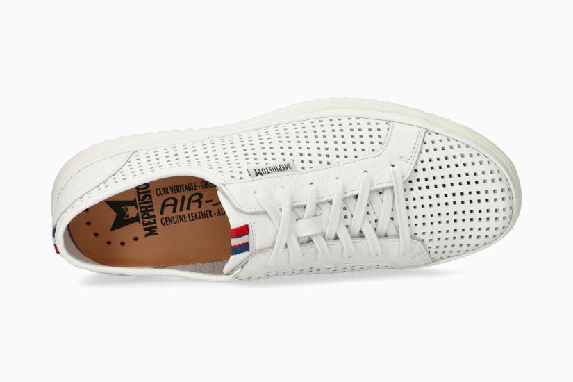 MEPHISTO TOM PERF HOMME À LACETS EN CUIR BLANC