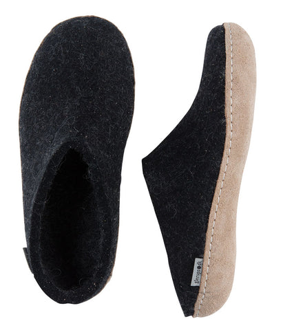 CHAUSSONS GLERUPS EN CUIR À ENFILER ANTHRACITE