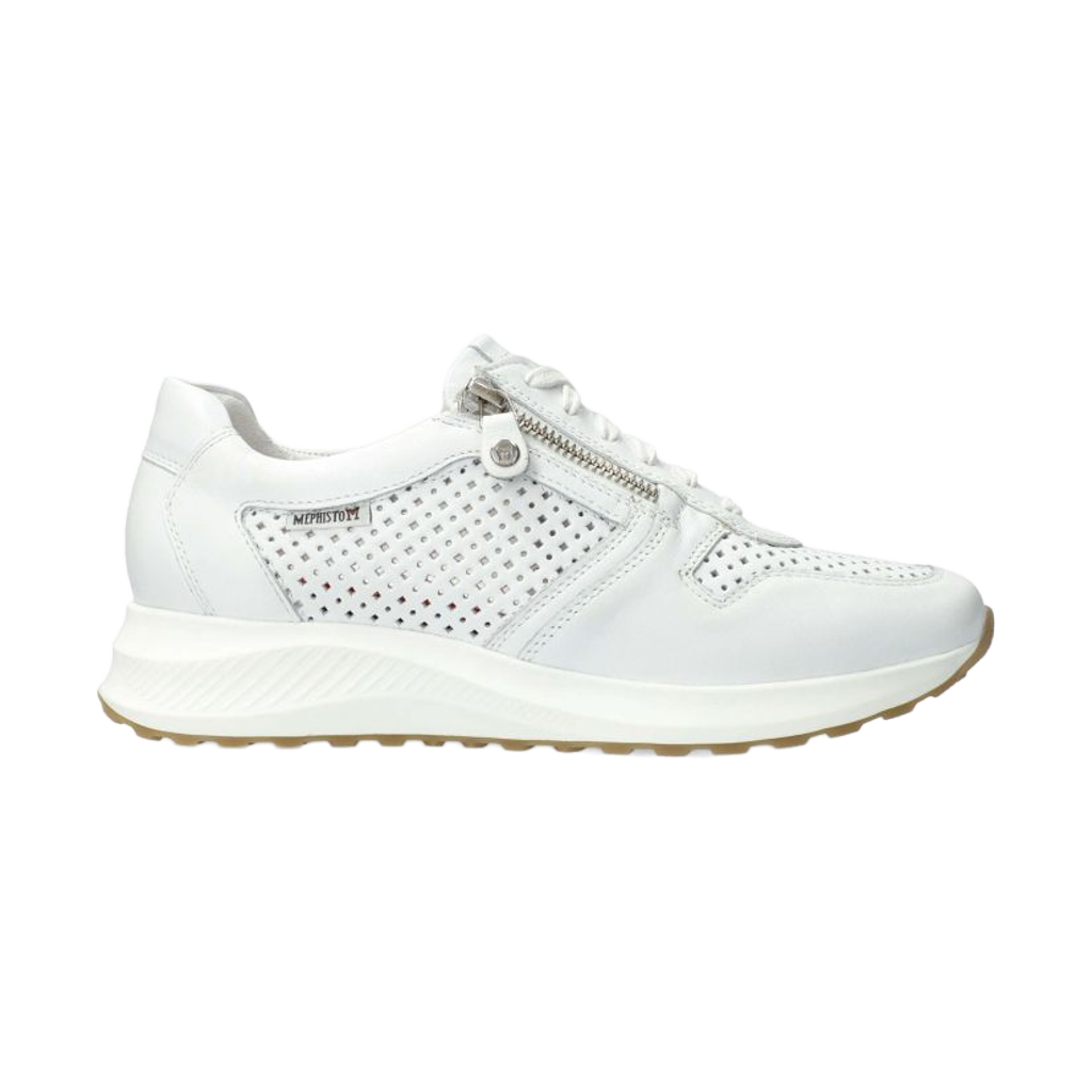 MEPHISTO KIM PERF SIDE ZIP WOMEN'S SNEAKER WHITE LEATHER