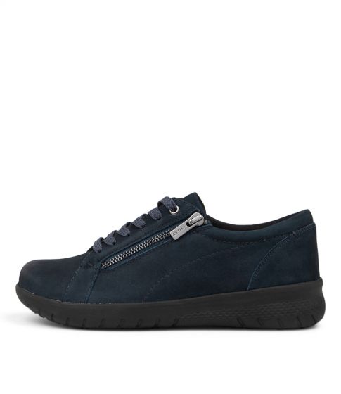 BASKETS ZIERA SOLAR À LACETS ET ZIP LATÉRAL EN NUBUCK BLEU MARINE