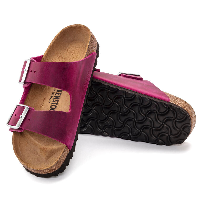 BIRKENSTOCK ARIZONA FESTIVAL CUIR HUILÉ FUSHSIA