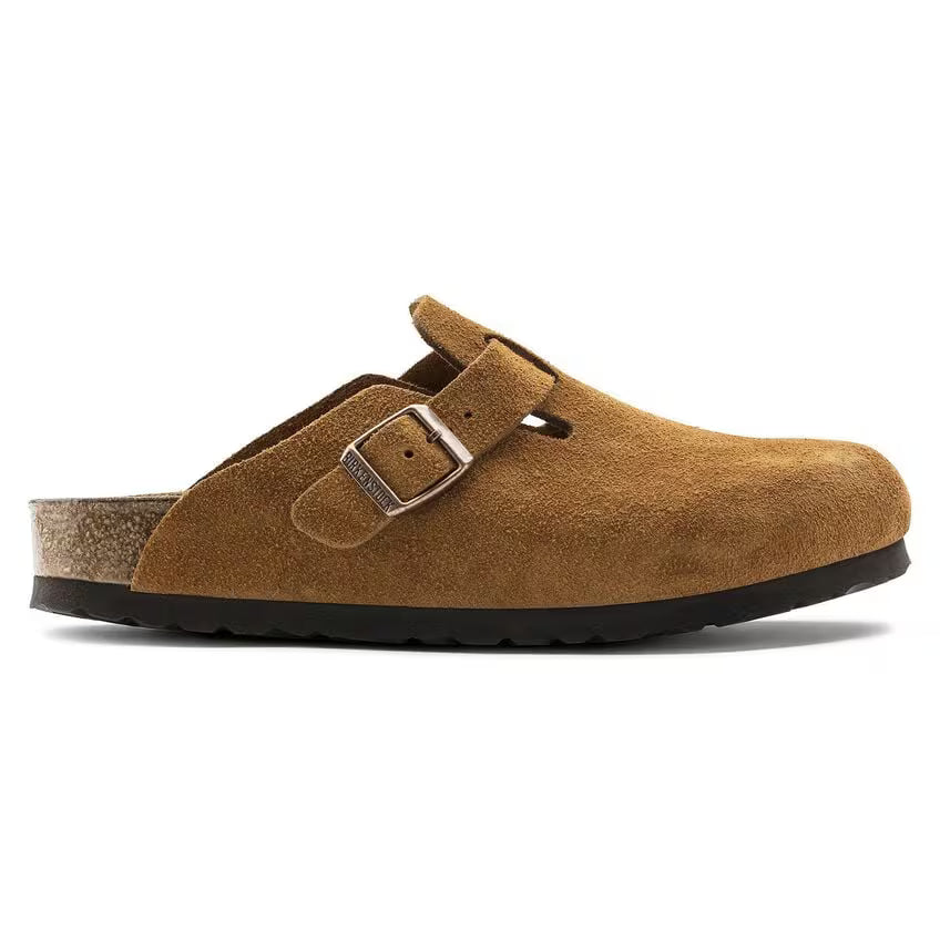 BIRKENSTOCK BOSTON SOFT FOOTBED MINK SUEDE LEATHER