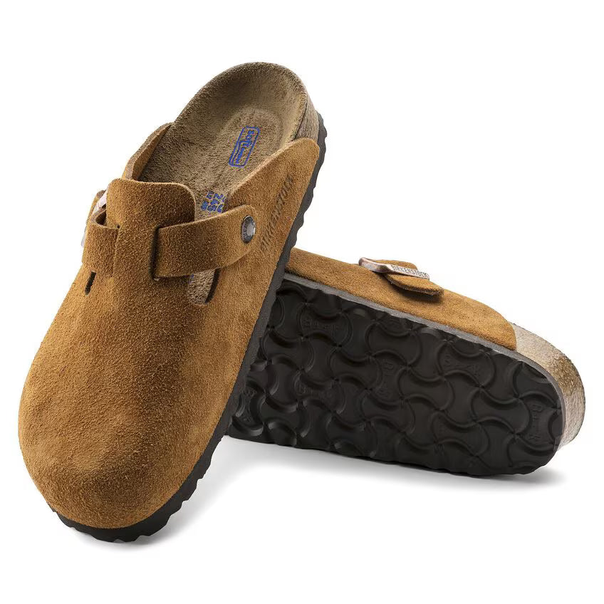 BIRKENSTOCK BOSTON SOFT FOOTBED MINK SUEDE LEATHER