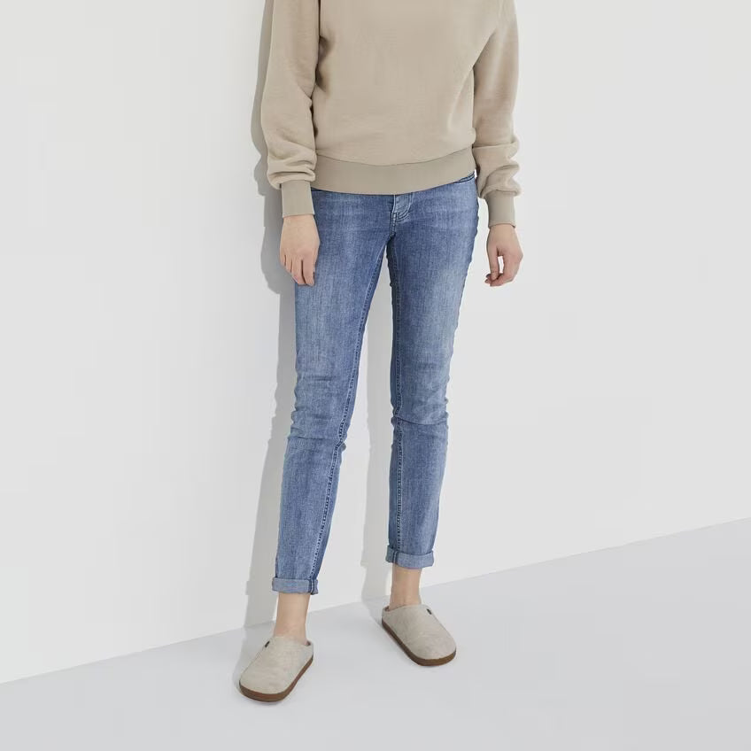 BIRKENSTOCK ZERMATT SLIPPERS  ECRU/ NATURAL WOOL/ SHEARLING