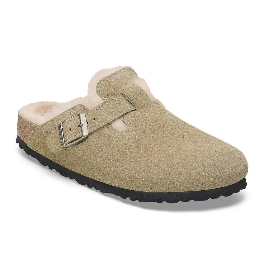 BIRKENSTOCK BOSTON VL PEAU LAINE TAUPE DAIM CUIR