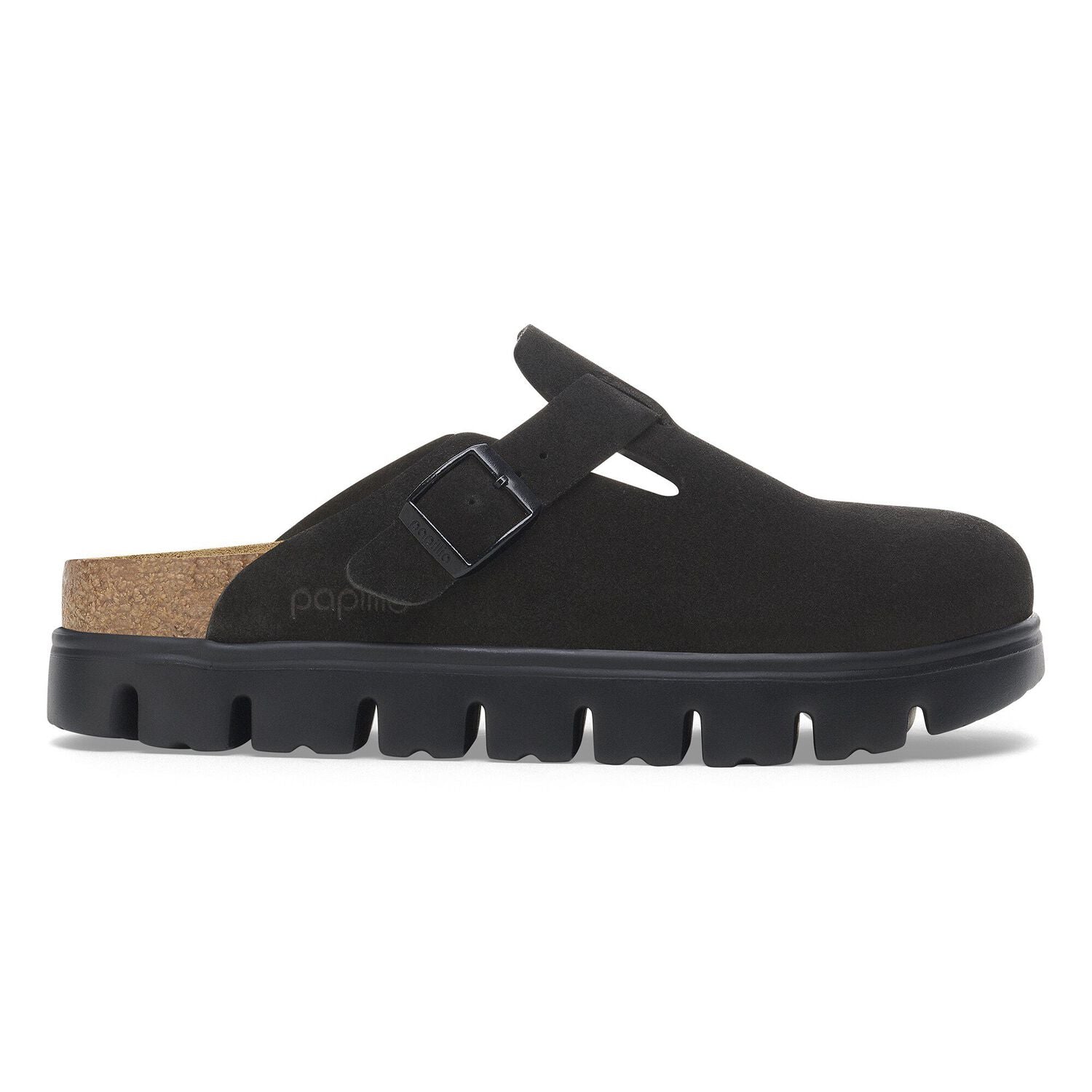 BIRKENSTOCK BOSTON CHUNKY BLACK SUEDE LEATHER