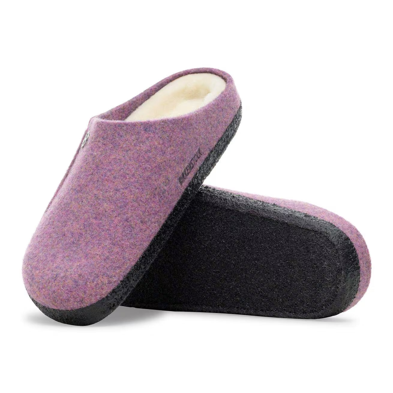 BIRKENSTOCK SLIPPERS ZERMATT MAUVE/ NATURAL WOOL/ SHEARLING