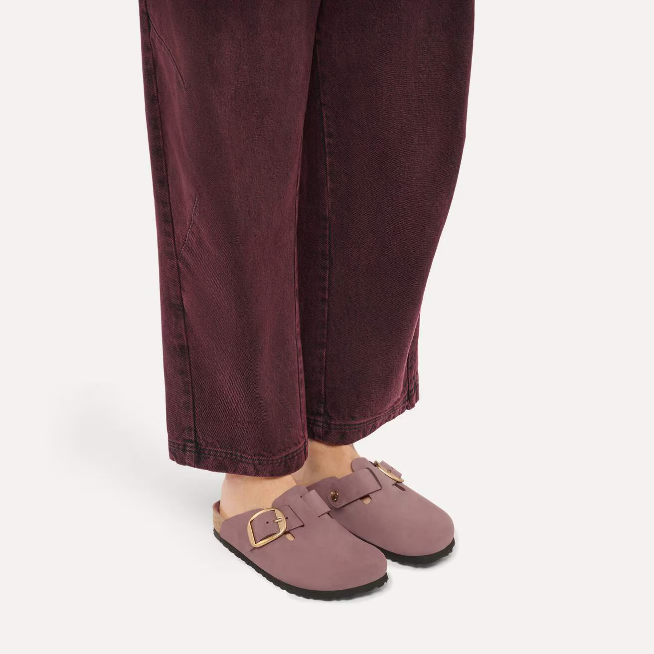 Birkenstock Boston Big Buckle Nubuck Leather