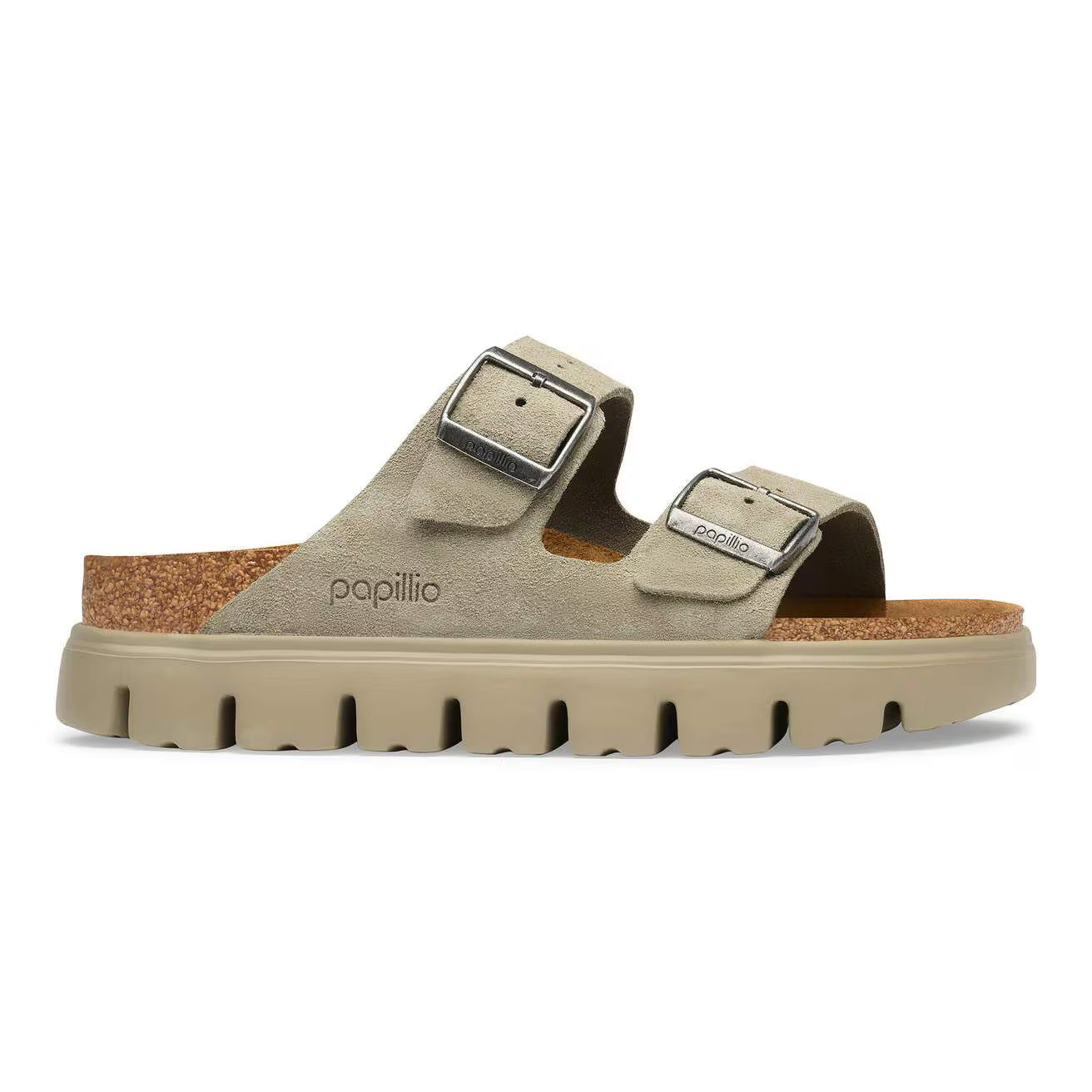 BIRKENSTOCK ARIZONA CHUNKY CUIR DAIM SABLE CHAUD