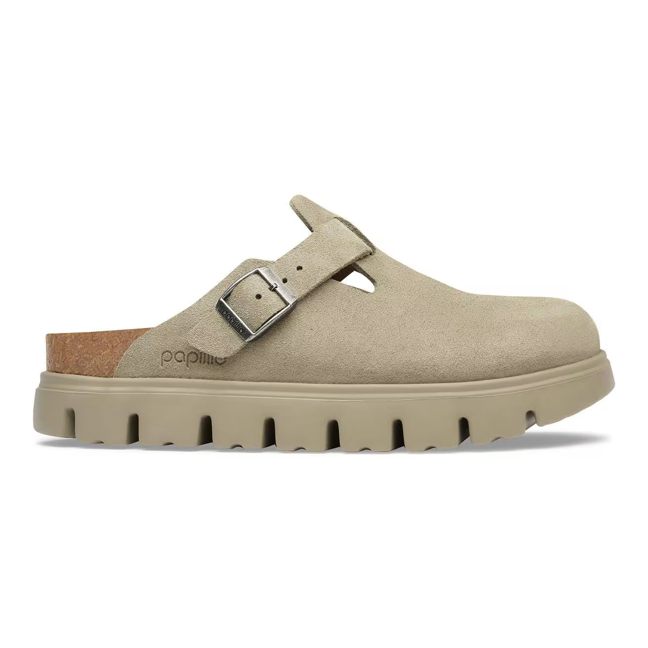 BIRKENSTOCK BOSTON CHUNKY CUIR DAIM NOIR