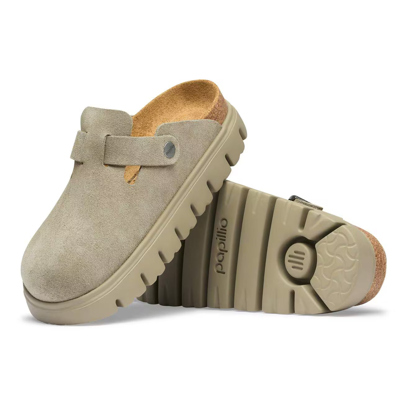 BIRKENSTOCK BOSTON CHUNKY CUIR DAIM NOIR