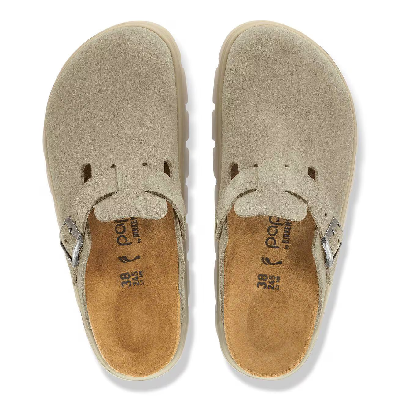 BIRKENSTOCK BOSTON CHUNKY CUIR DAIM NOIR