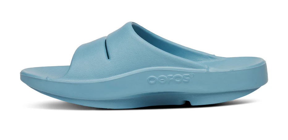 OOFOS OOahh Ocean Blue Slide Sandal
