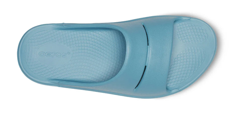 OOFOS OOahh Ocean Blue Slide Sandal