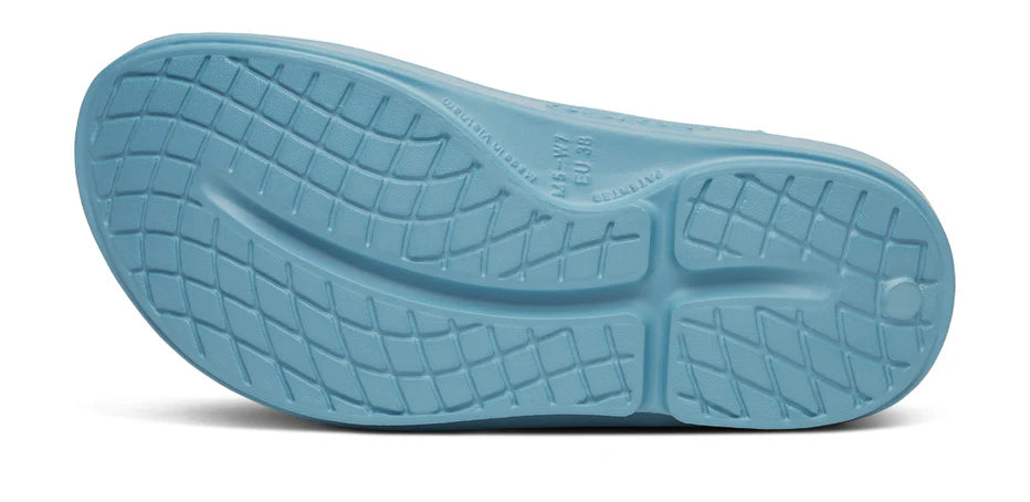 OOFOS OOahh Ocean Blue Slide Sandal